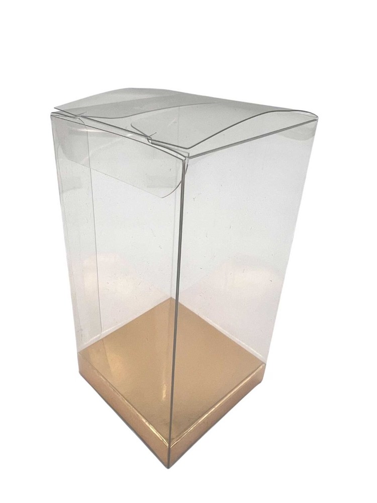 Clear Gift Box –Display Packaging,12 Pack-Pop&Lock 2 x 2 x 5 1/2" -Kraft Base