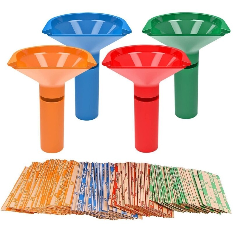 4Pcs Coin Counters & Coin Sorters Tubes Assorted Wrappers Counters Color-Coded