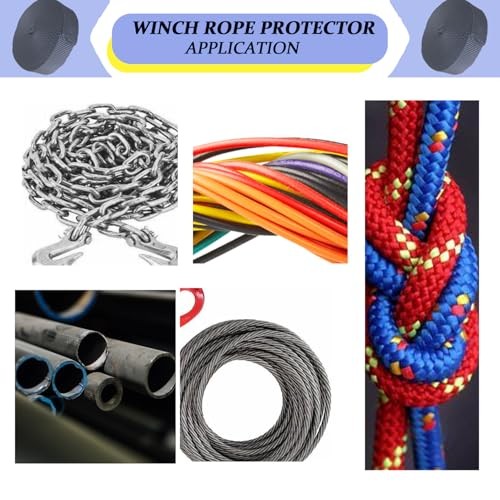 Rope Protector Sleeve for Most Traction Applications, Black Universal Nylon