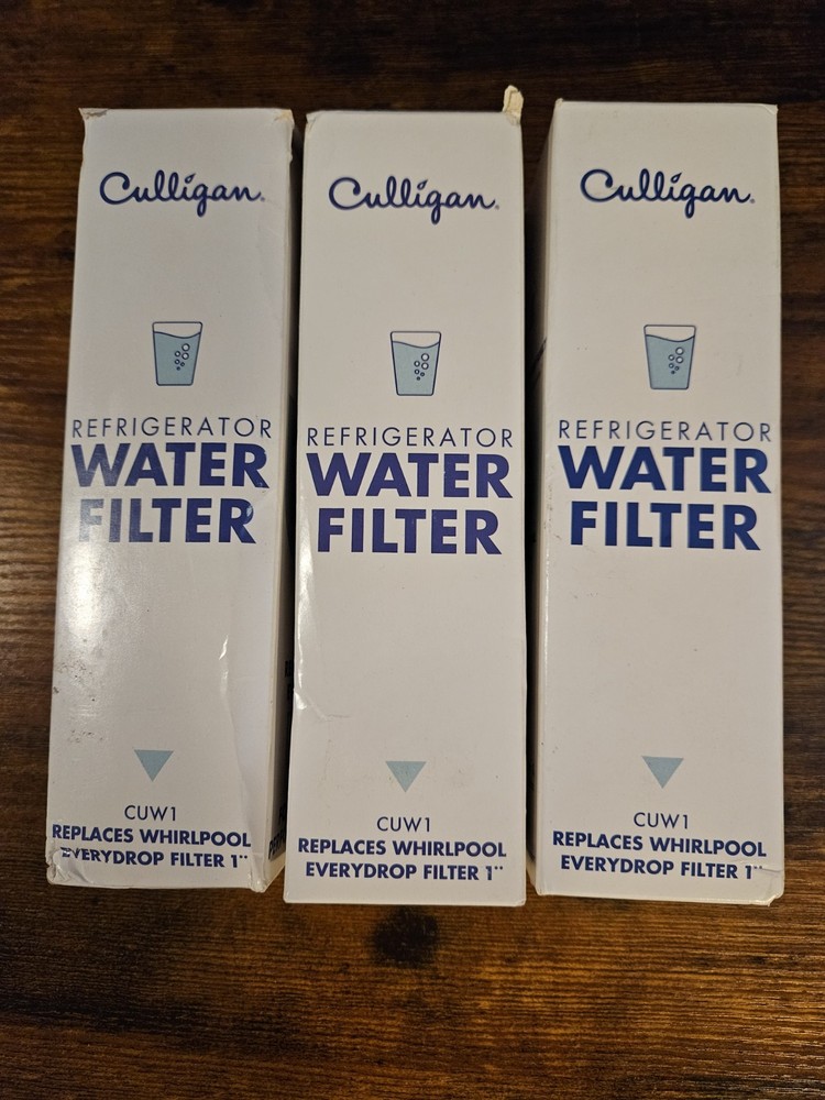 Lot of 3 - Culligan CUW1 Refrigerator Water Filter - Whirlpool Everydrop Replace