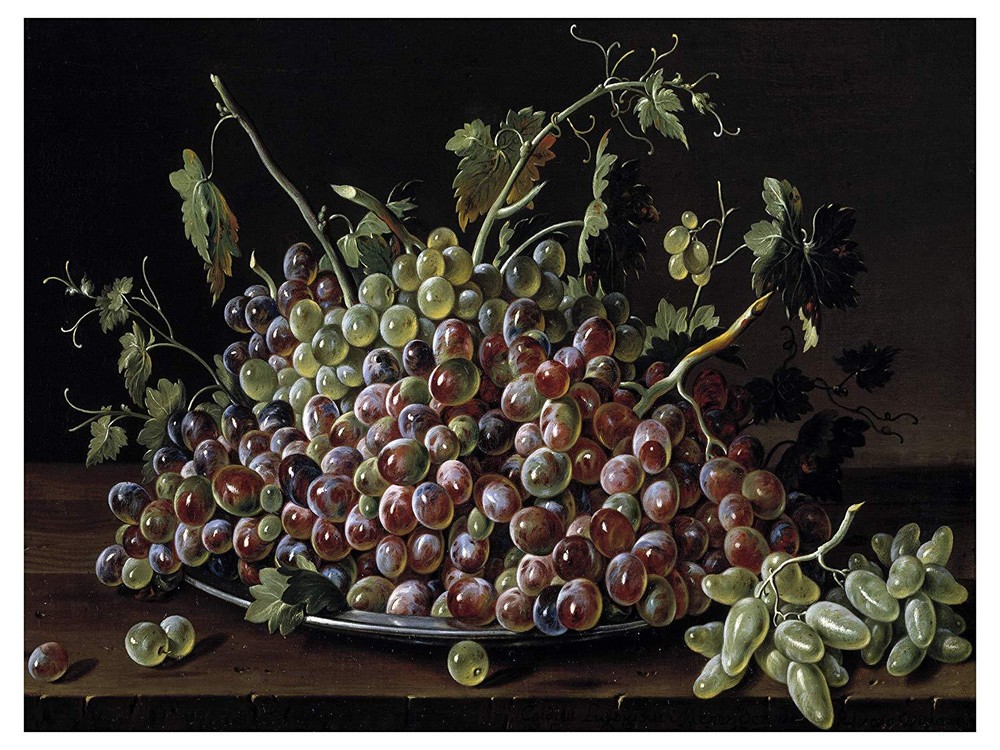 Grapes Dish Fruit L. Melendez Tile Mural Kitchen Wall Backsplash Marble Ceramic