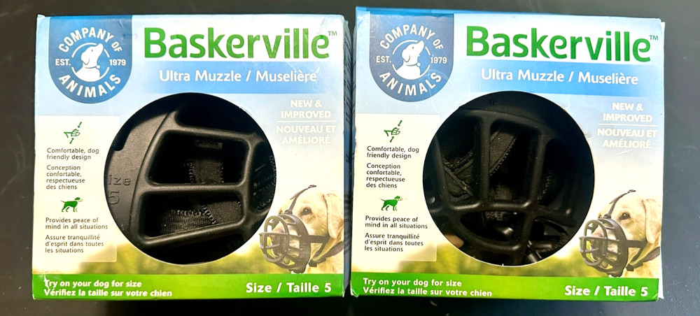 Baskerville Ultra Muzzle for Dogs, Size 5 - Black