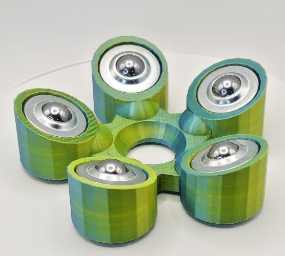 Bowling Ball Spinner Cup - Chameleon (Teal and Yellow)