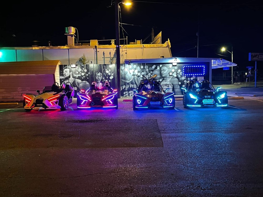 Triple Double Single Row WHITE + RGB + CHASING Light Strips Slingshot SET