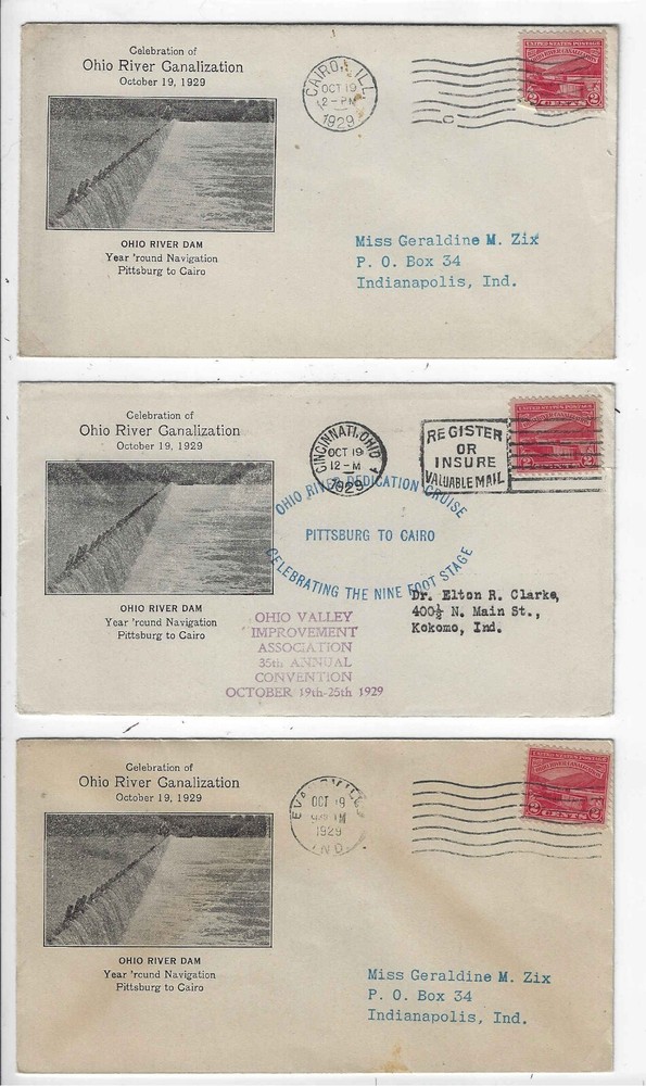 FDC's   # 681-13   x 7 cxls  --     Ohio River  -- Shockley