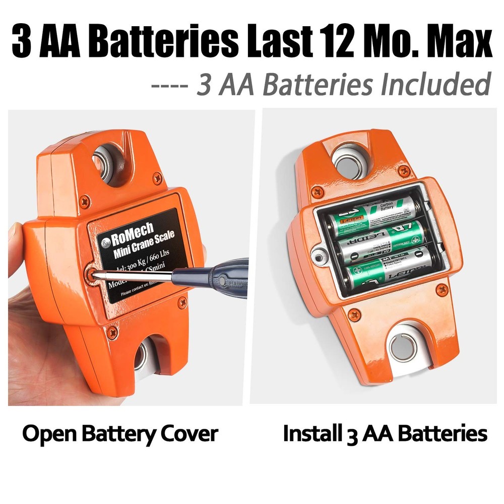 Romech 660Lb Digital Hanging Scale With Cast Aluminum Case, Handheld 3