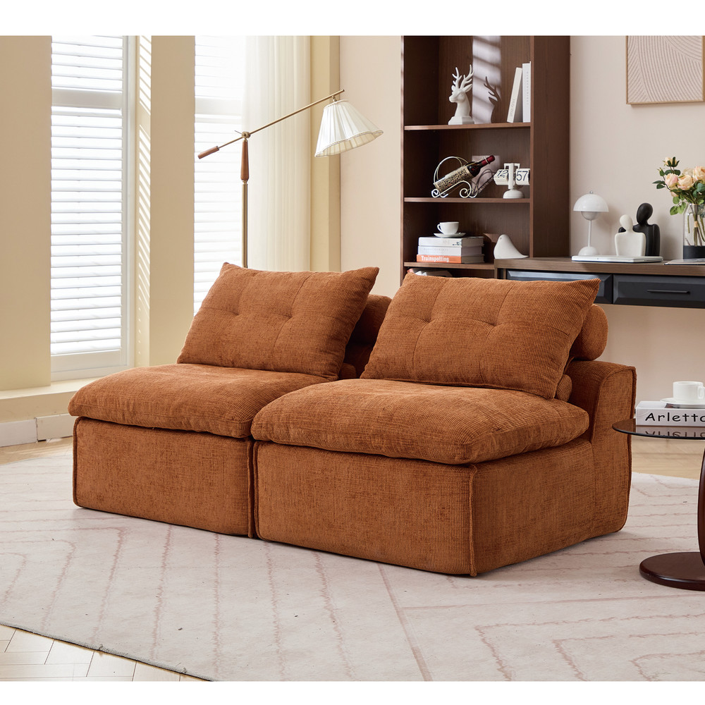 [NEW ARRIVED] [VIDEO PROVIDED]Modular Sofa,No Armrests,At will DIY,Soft Chenille