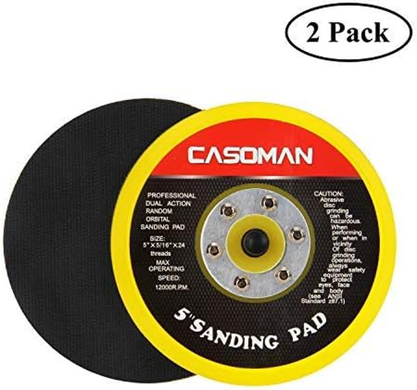 5-Inch DA Polisher & Sander Pad - Hook & Loop Face - Random Orbital Backing Plat