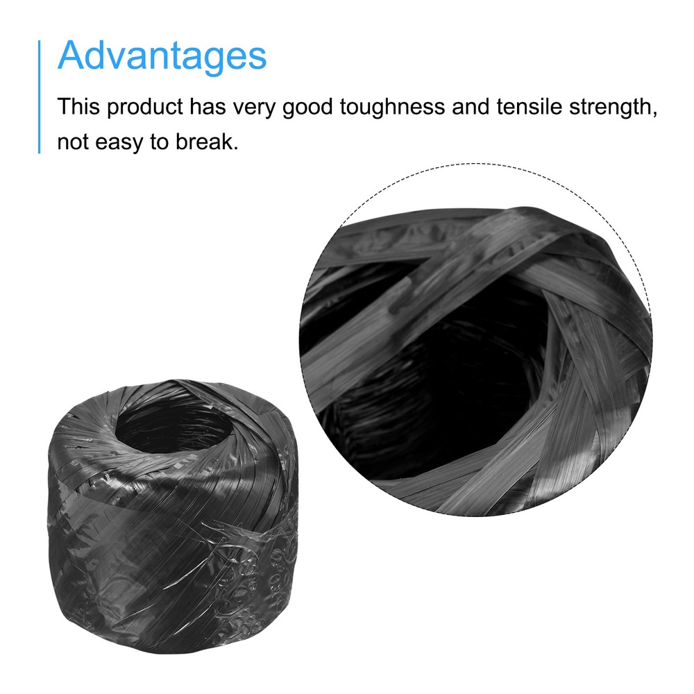 Polyester Nylon Plastic Rope Twine Bundled Packing 100m Black