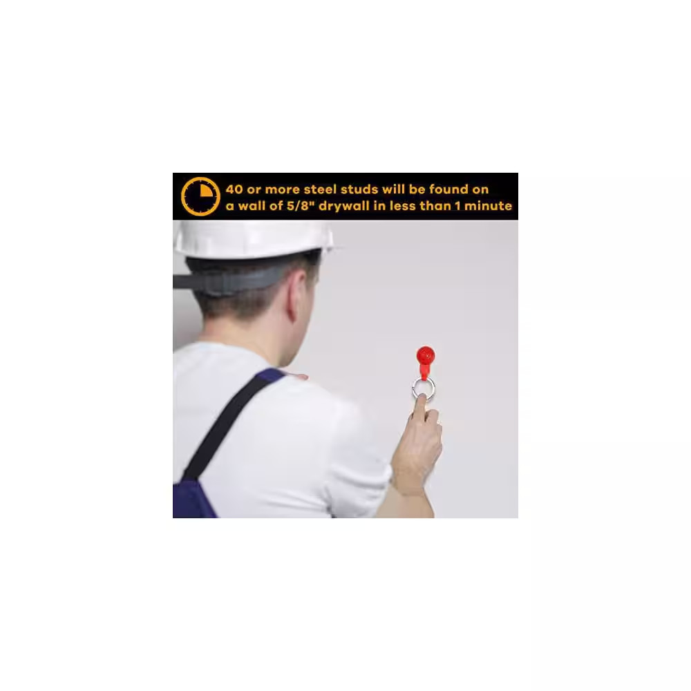 Magnetic Stud Finder 27 Lbs. Pull Power with Keyring Detects Metal through Drywa