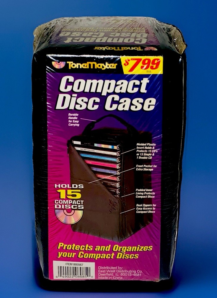 ToneMaster 15-CD Compact Disc Case With Nylon Strap Handle NEW & SEALED
