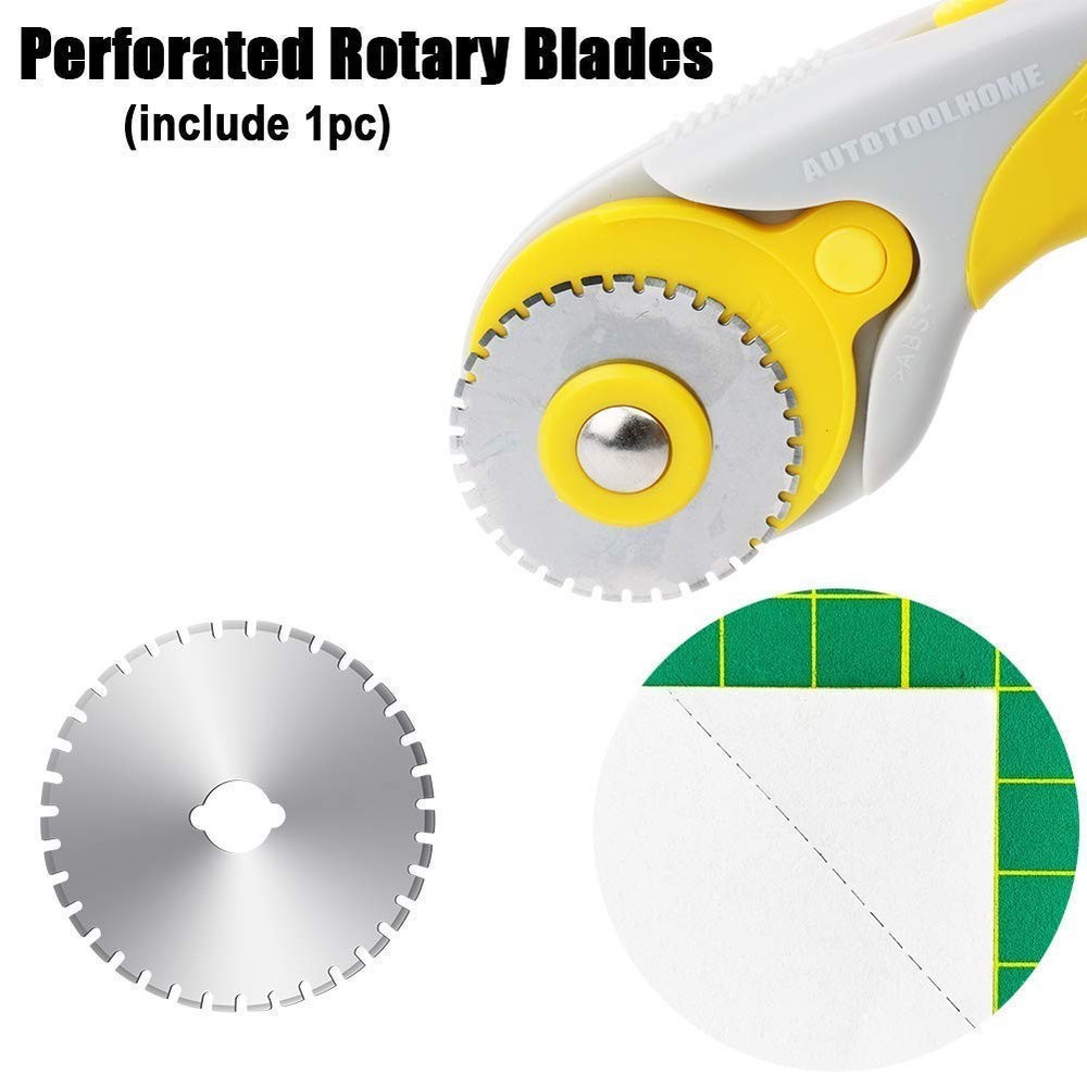 AUTOTOOLHOME 45mm Skip Stitch Rotary Cutter Blades Perforating for...