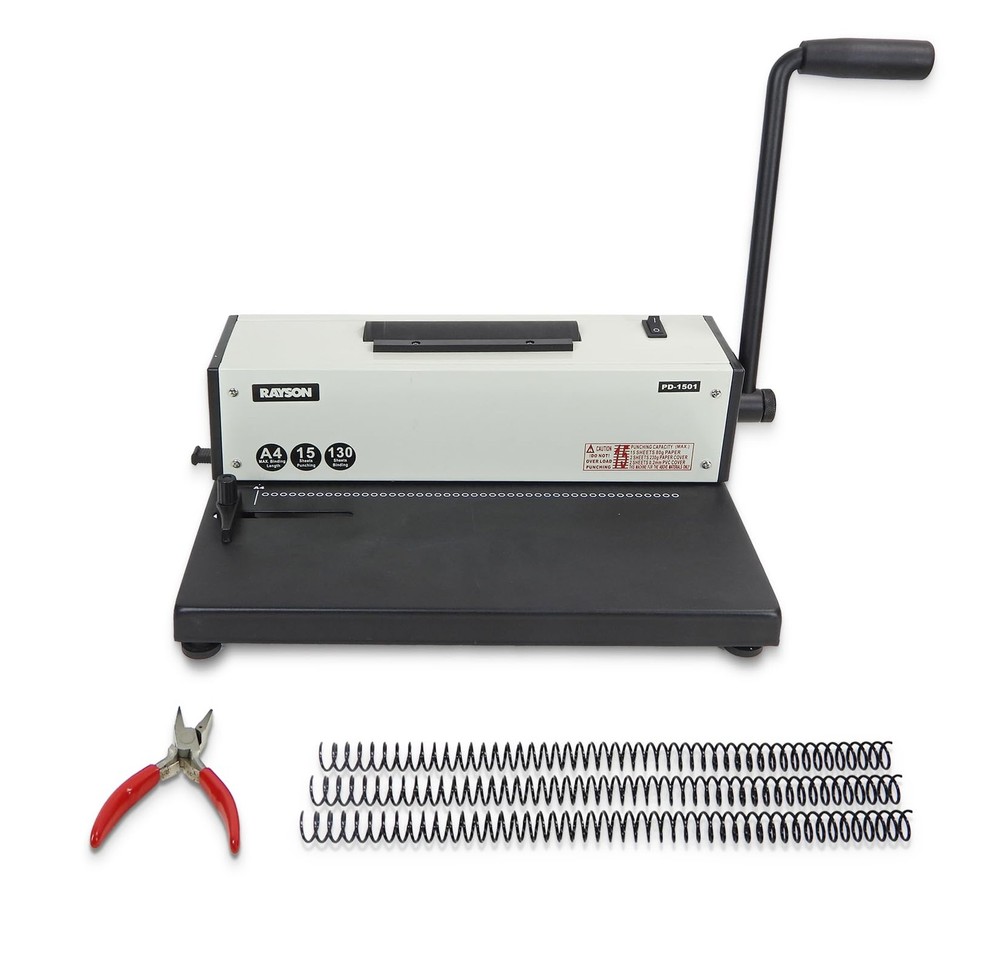 PD-1501 Coil Binding Machine with Electric Coil Inserter - Professionally Bind