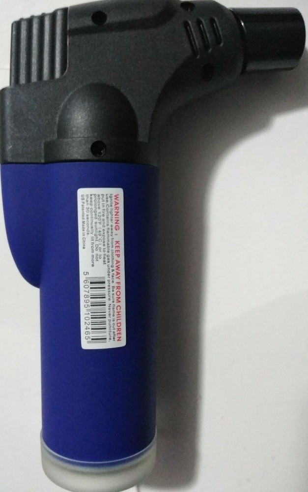 Torch Refillable Windproof Jet Lighter Color Blue Size 4 inches