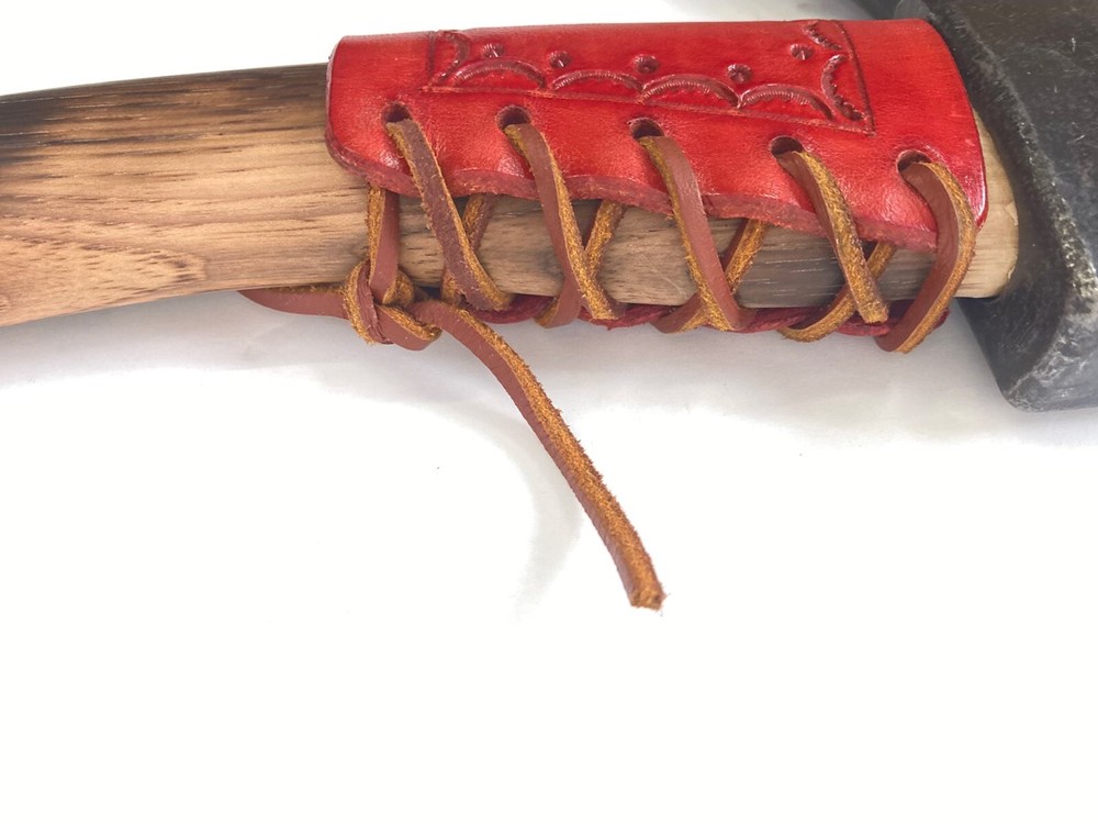Prandi Hatchet With Red Leather Sheath And Overstrike Guard