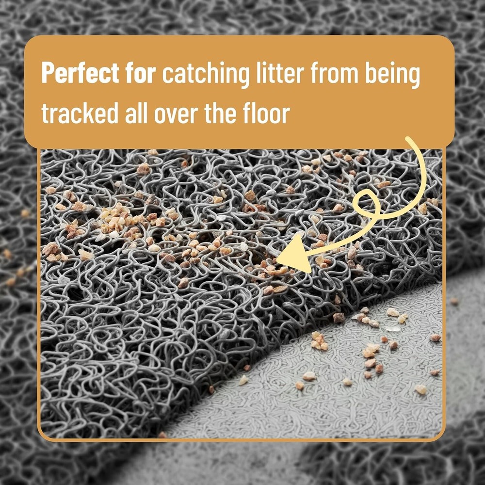 Large Cat Litter Box Mat Slip Resistant Waterproof Kitty Trapping Mat