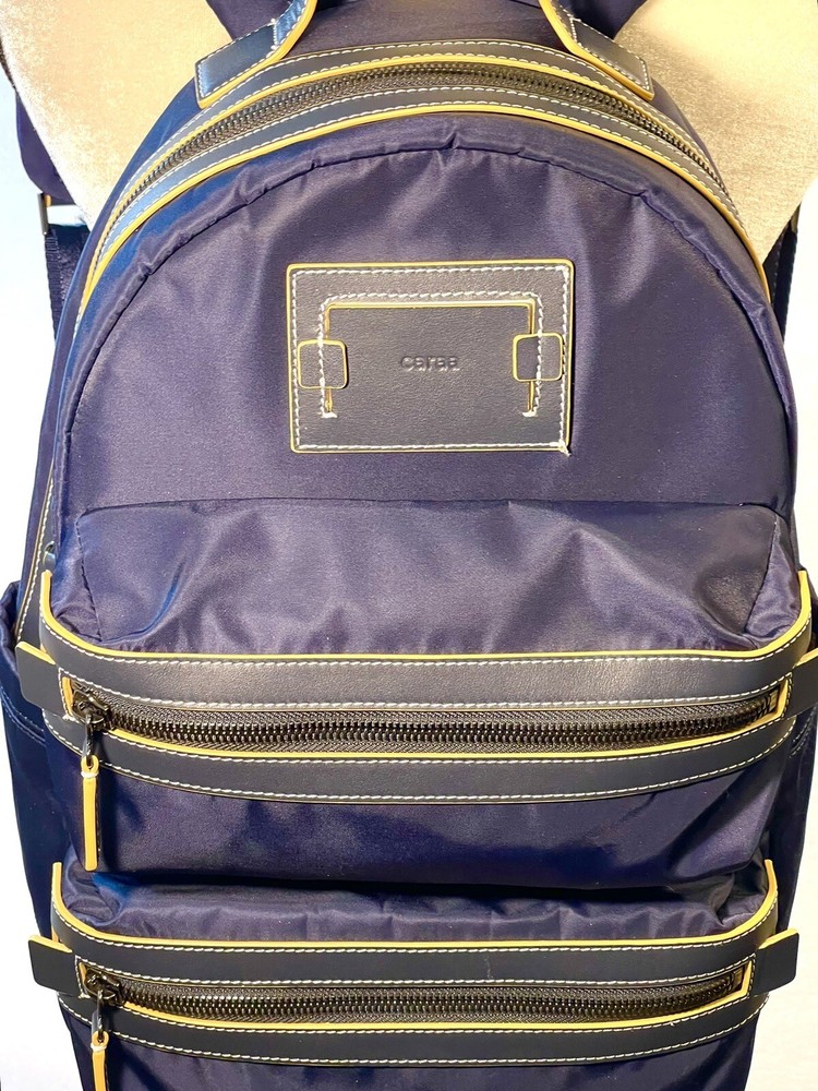 CARAA Apartment Blue Nylon Medium Backpack Zippers Padded Adjustable Straps