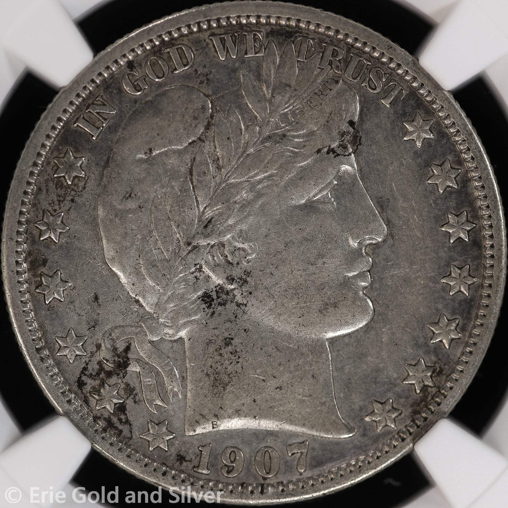 1907-D 50C Barber Half Dollar NGC XF 40
