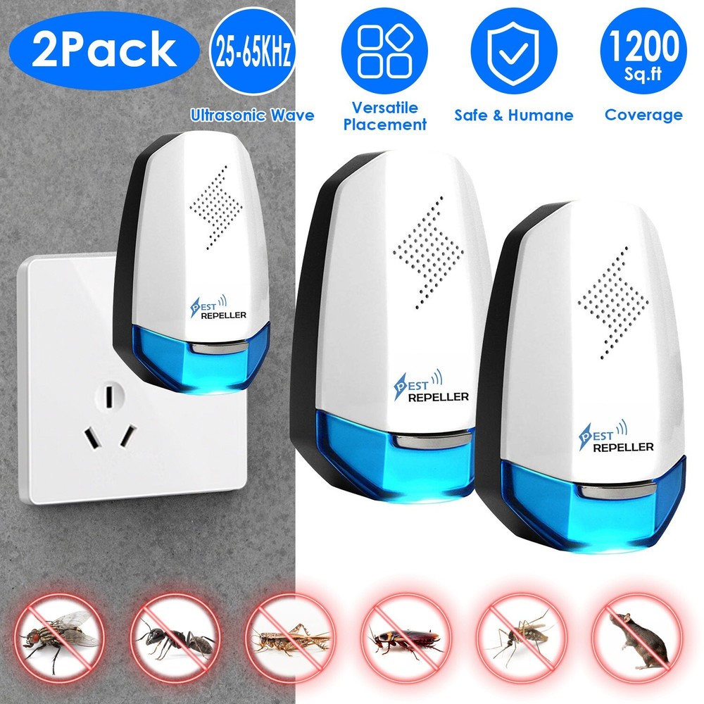 2Packs Ultrasonic  Plug In Pest Mice +Night light