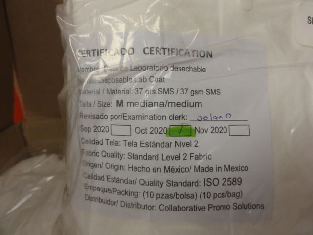 Case/ SMS Level 2 Labcoat, White, Size: Medium, (200 Pieces)