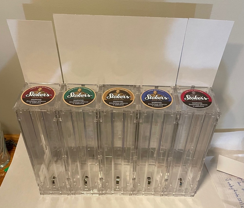 Stokers Moist Snuff Tobacco Six Can Module Display Case