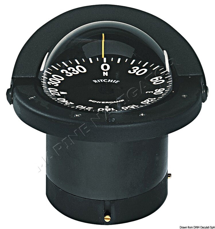 RITCHIE Navigator Built-In Compass 4 Inches 1/2 Bla/Black