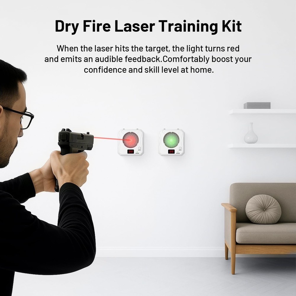 9mm Training Cartridge Laser Target for Dry Fire Training System, 5 Progressi...