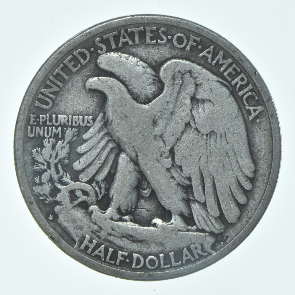 1939-S Walking Liberty Half Dollar CIRC VG+ 90% Silver