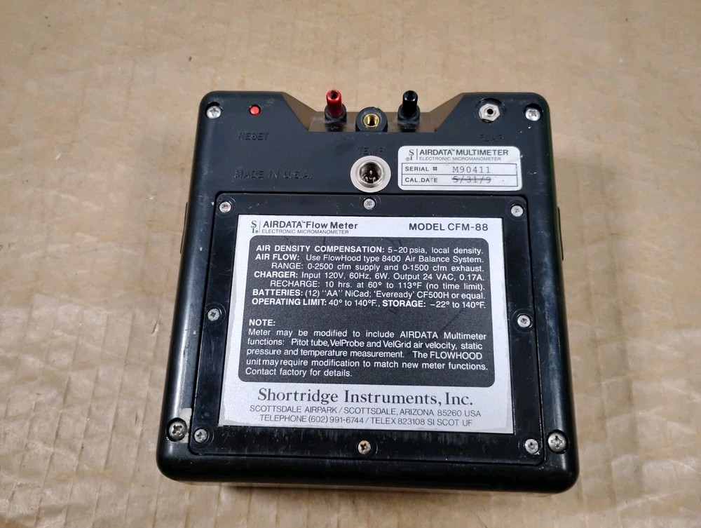 Shortridge Instruments CFM-88 Airdata Flow Meter Electronic Micromanometer