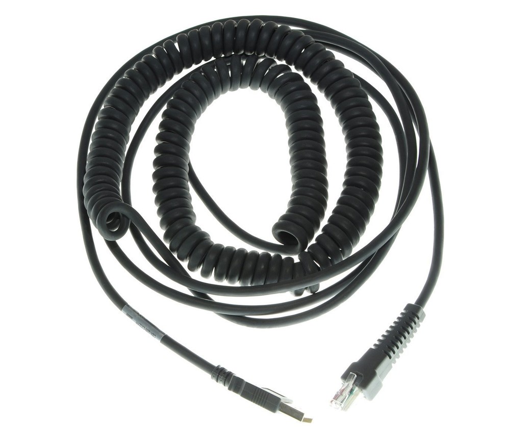 23FT USB Laser Barcode Scanner Coiled Cable for Symbol LS2208 / CBA-U09-C23ZAR
