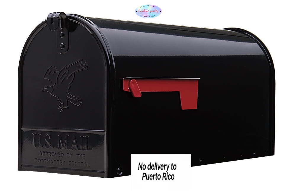 Architectural Mailboxes Elite Black Post Mount Mailbox, Steel, Rust Resistant