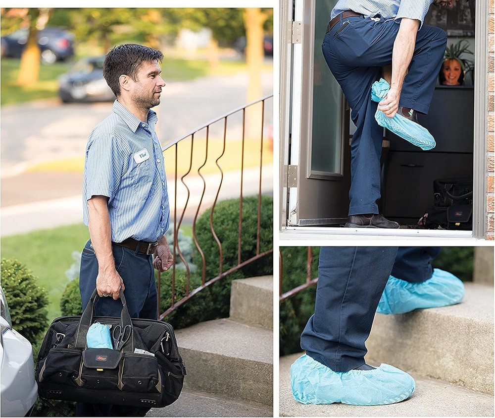 Disposable Shoe Covers, Slip-Resistant Booties, Heavy-Duty, Waterproof, Elast...