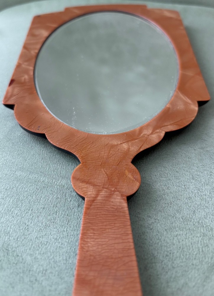 Vintage Celluloid Bakelite handheld mirror