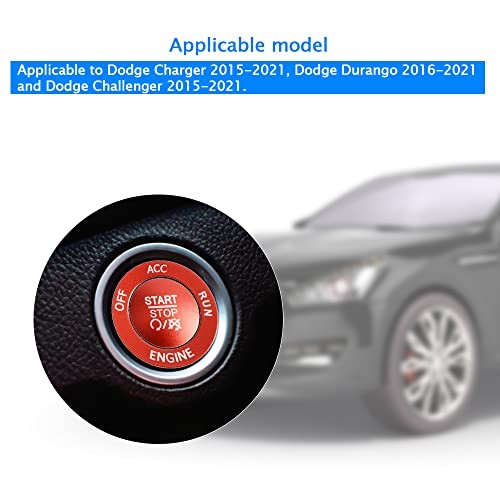 Engine Start Stop Button Cover Kit, One Click Push to Start Button Trim Red