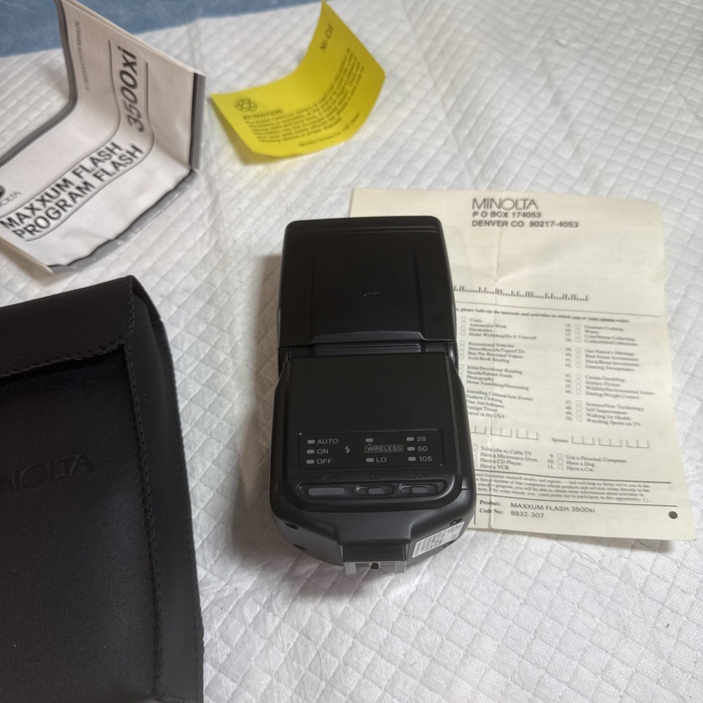 Minolta Program 3500 xi Flash Speedlite for Maxxum iISO Camera Fast Shipping