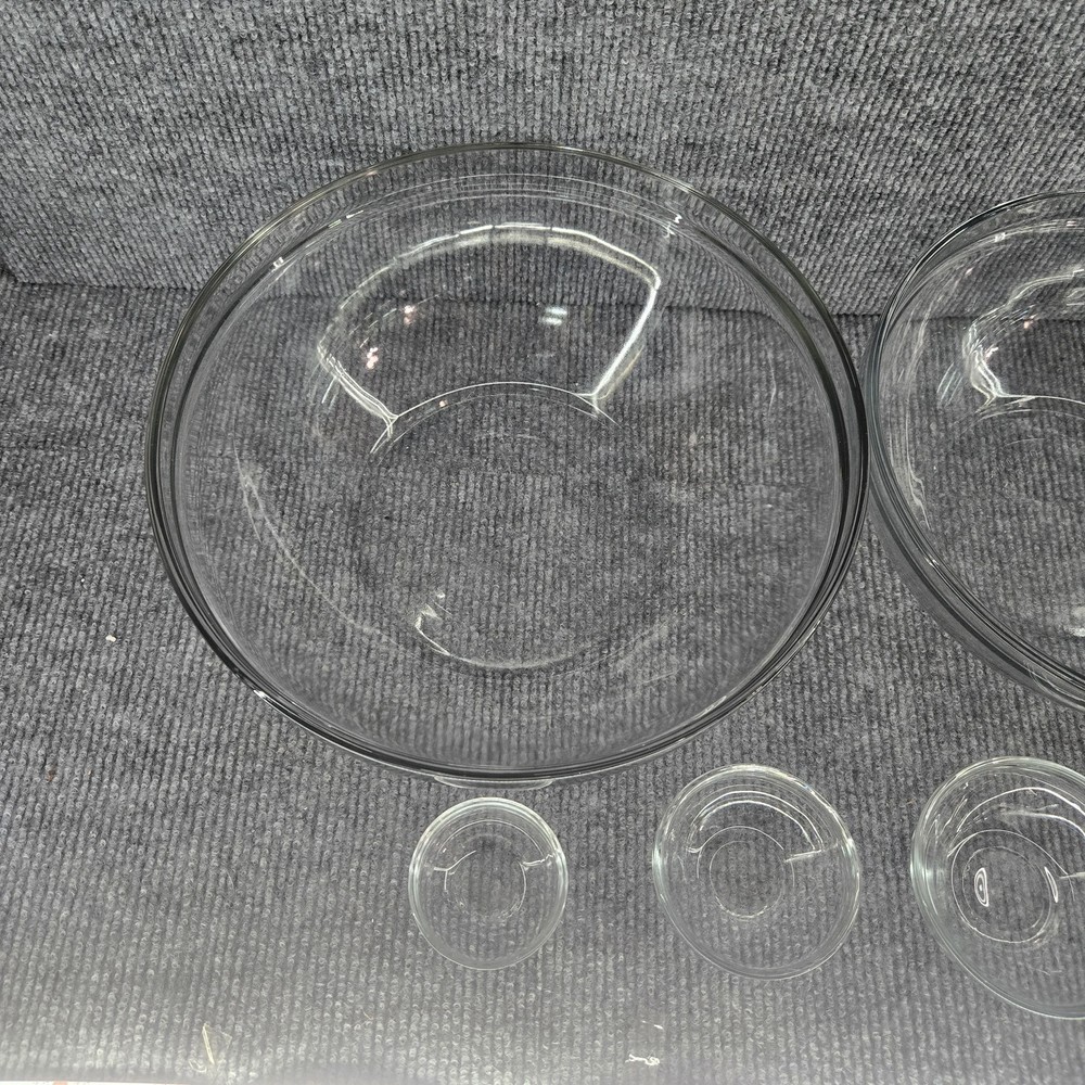 10 pc Clear Glass Nesting Mixing Bowl Set Oven Microwave Safe