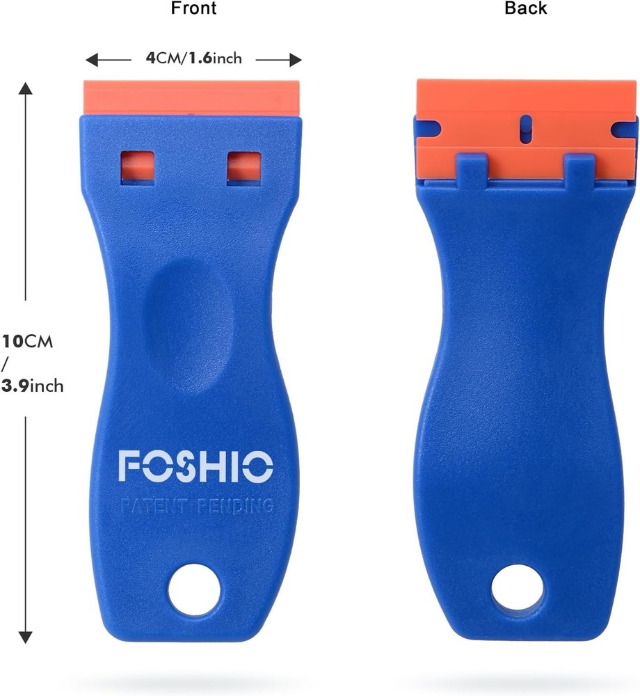 FOSHIO Plastic Razor Blade Scraper Include 2PCS Scraper Tool and 100PCS Blades f