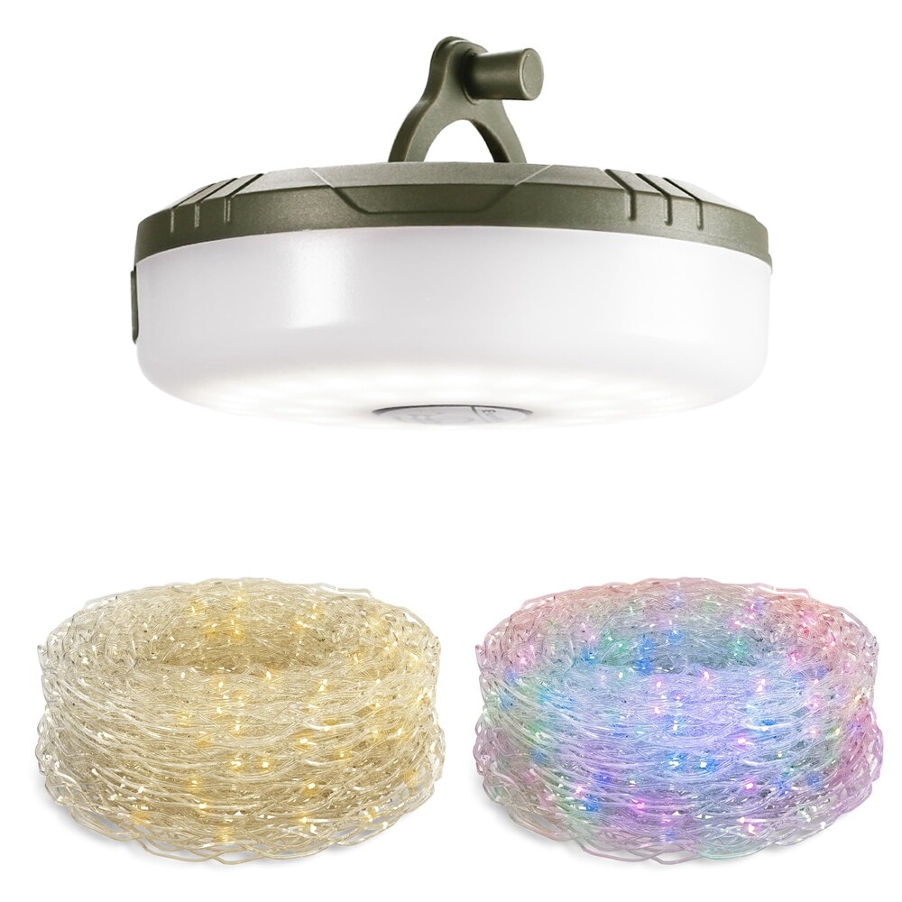 EverBrite 29.5FT Rechargeable LED Camping String Light Outdoor Tent Light 8 Mode