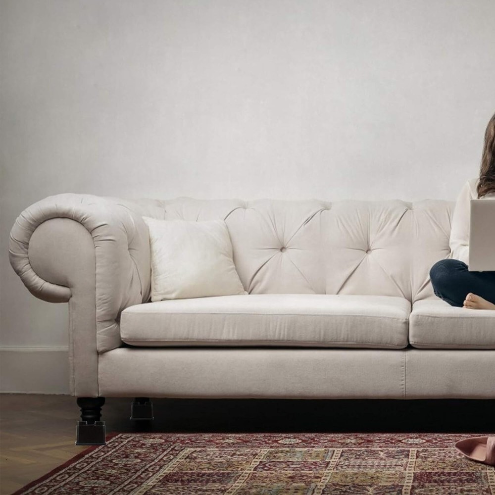 8 Pack of Adjustable Square Bed Risers - Enhance Storage & Accessibility