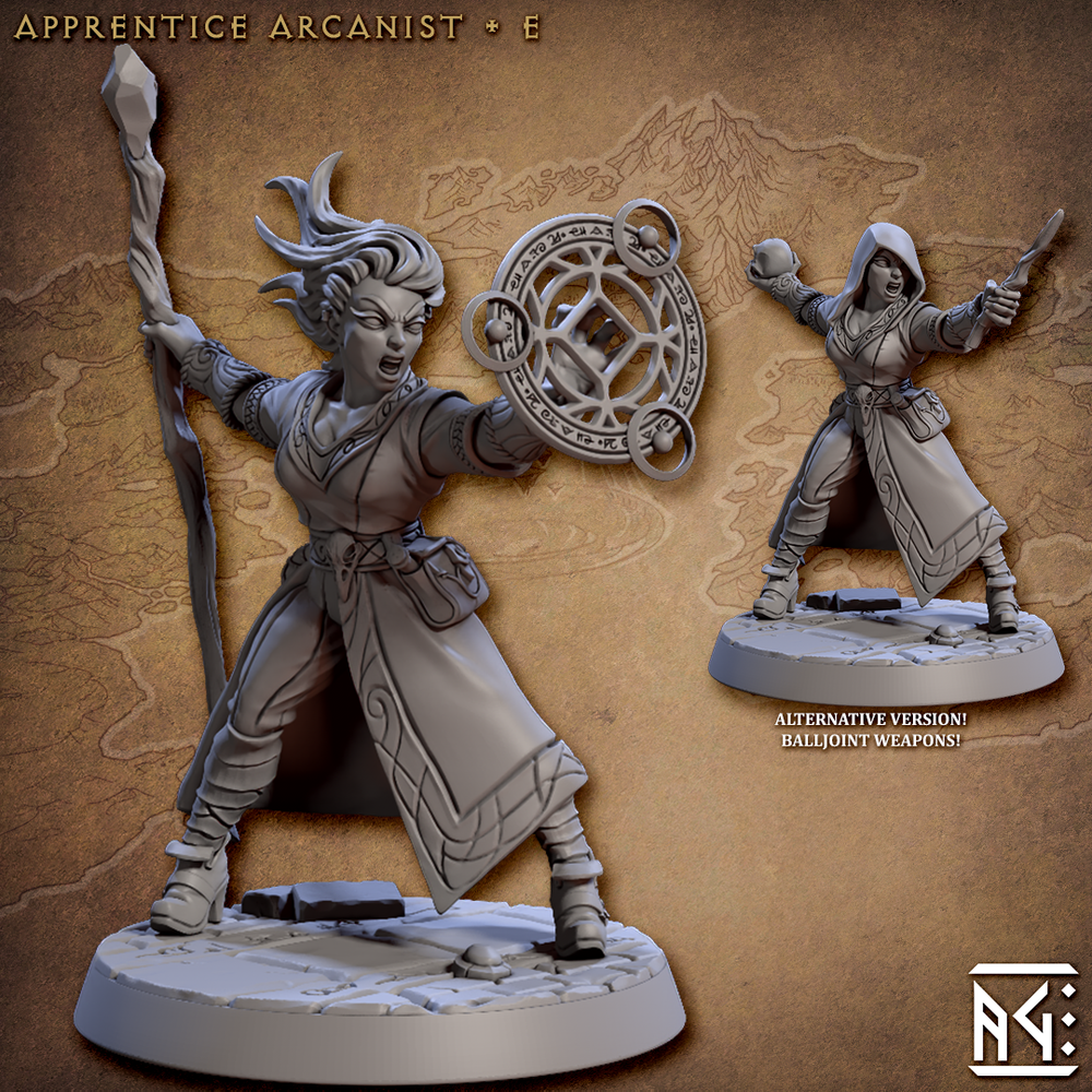Apprentice Mage Wizard E - Alternate - Artisan Guild - Fantasy D&D Miniature