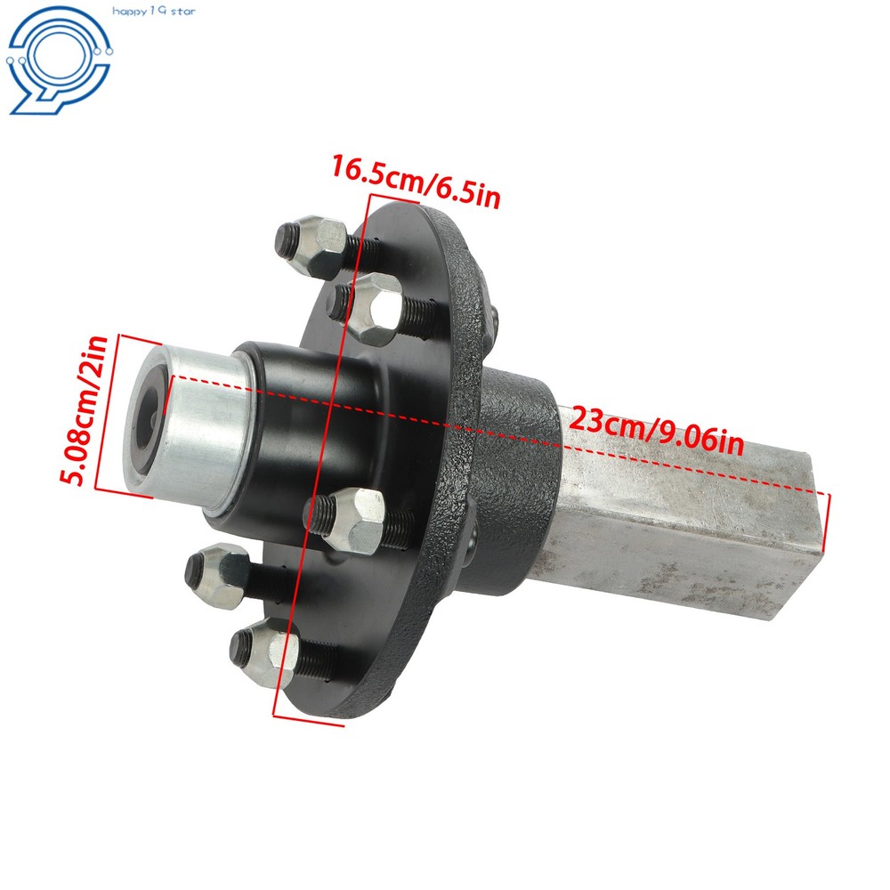 #84 6 x 5.5" Idler Hub SQUARE Stub End Trailer Axle 3500#