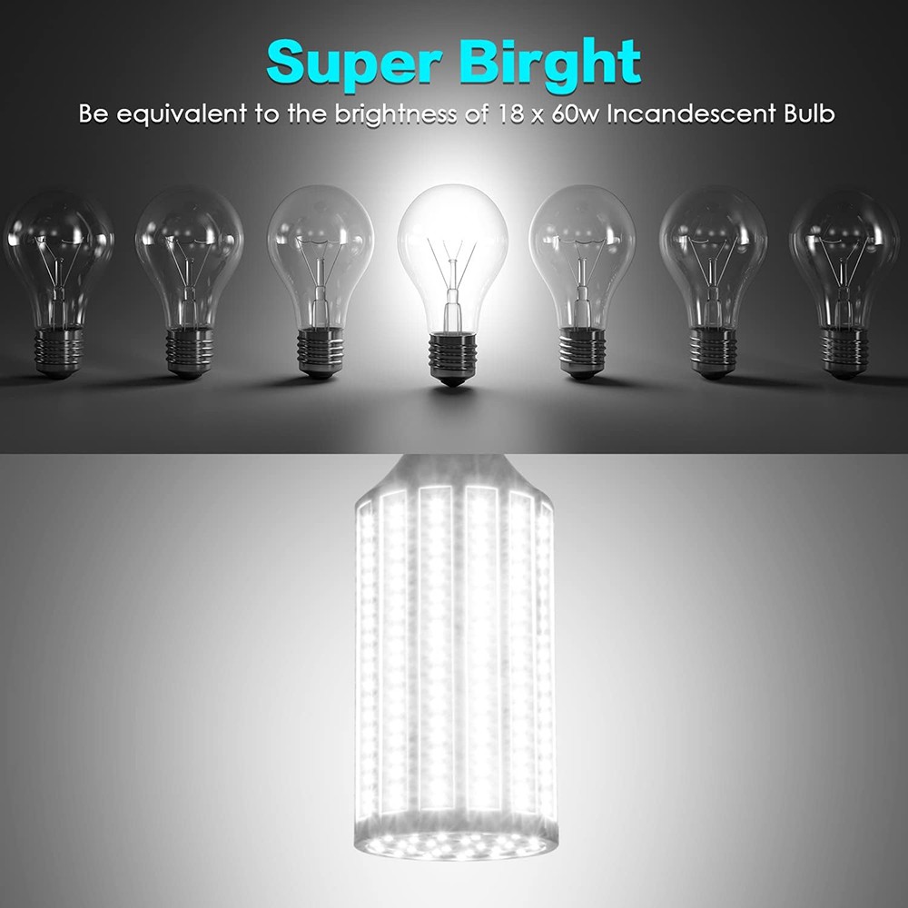 3pcs LED Corn Light Bulb 5000lm 50W 300W Eq. 6000K White Cool Daylight E26 Base