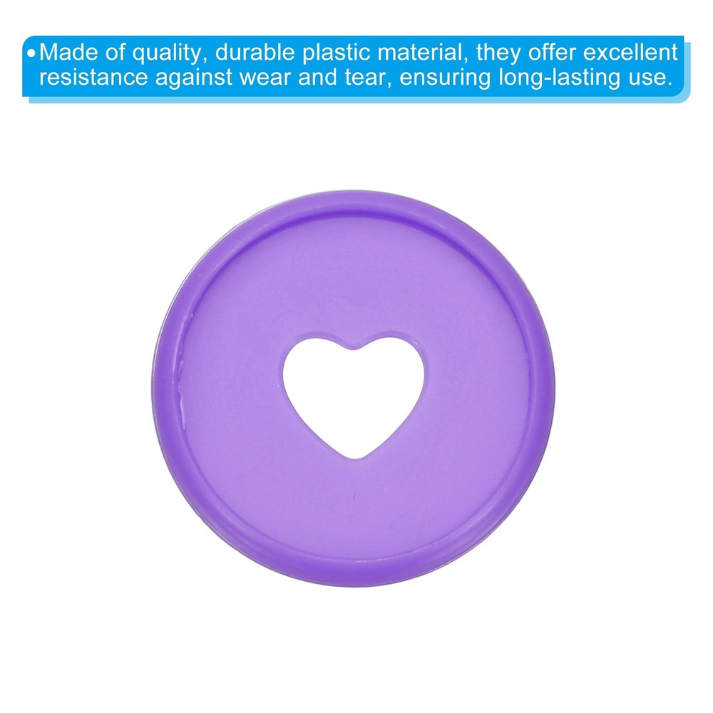 28mm Plastic Book Binding Discs, 11 Pack Expansion Discs Heart, Purple