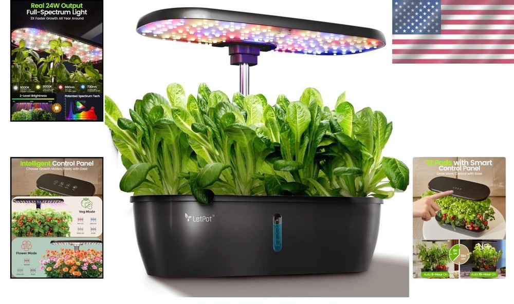 Modern Indoor Growing System with Full-Spectrum Light - Perfect for Kitchen