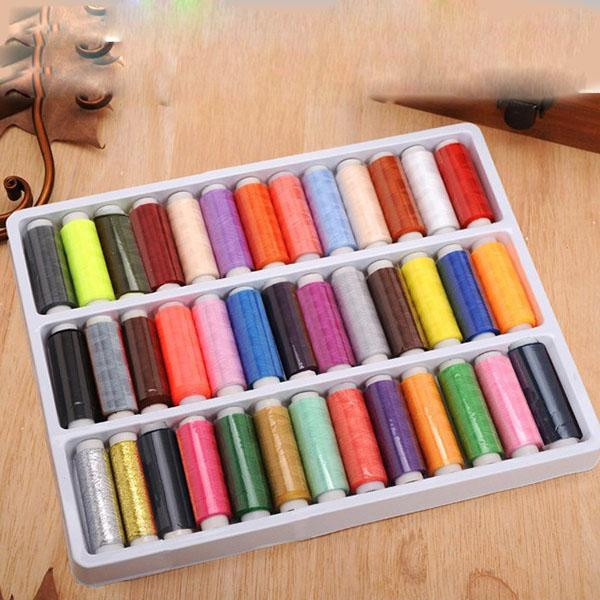 39-Color Polyester Sewing Thread Set - Hand & Machine Sewing