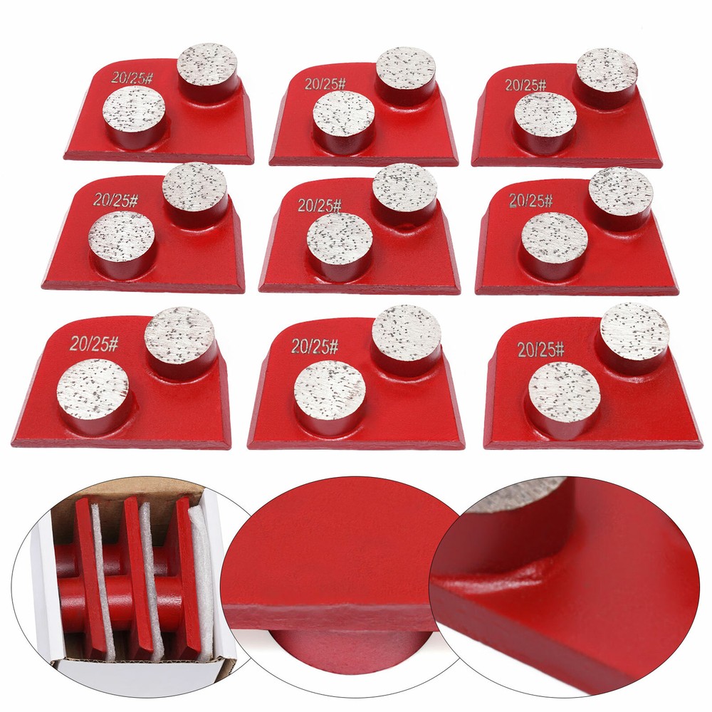 Diamond Grinding Segments Medium Bond 20/25 Grit Durable for Concrete 9 Pack NEW