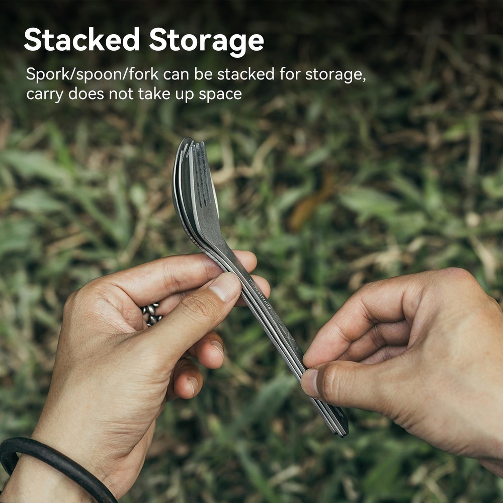 Titanium Cutlery Set, Ultralight and Durable Fork and Spoon, Reusable Flatwar...
