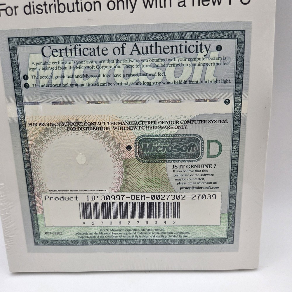 Microsoft MS-DOS Operating System Plus Enhanced Tools 3 disks & COA New Sealed!