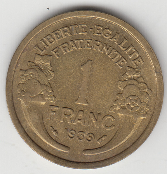 France 1 Franc 1939 as shown
