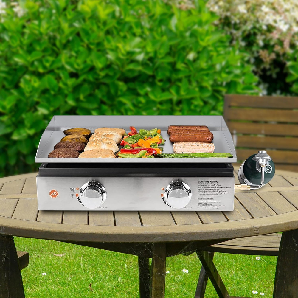22" Stainless Steel Griddle Top Replacement for Blackstone with Grease System